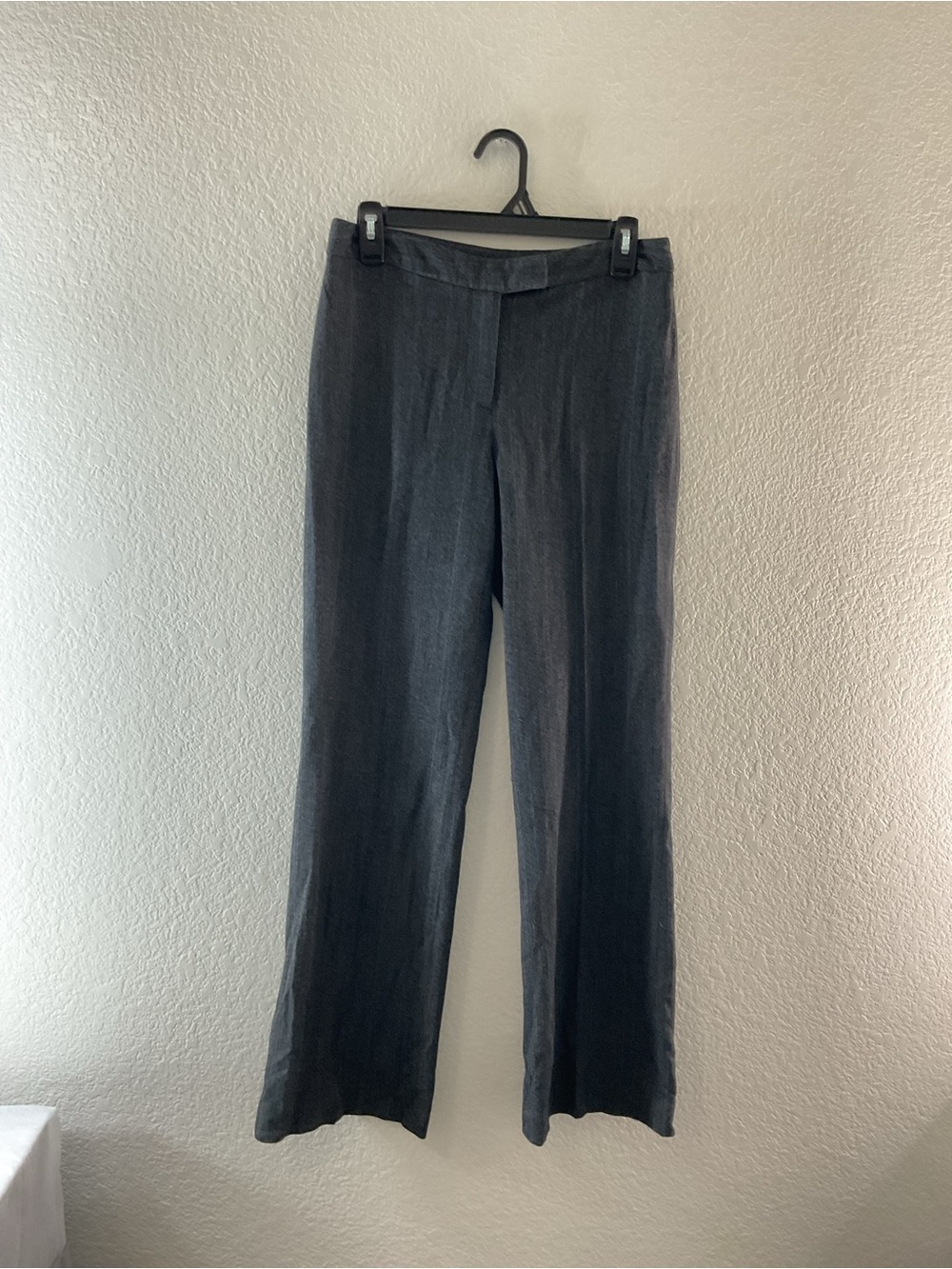 Rafaella Straight-Leg Pants Charcoal Gray Office Tailored Corporate Trousers